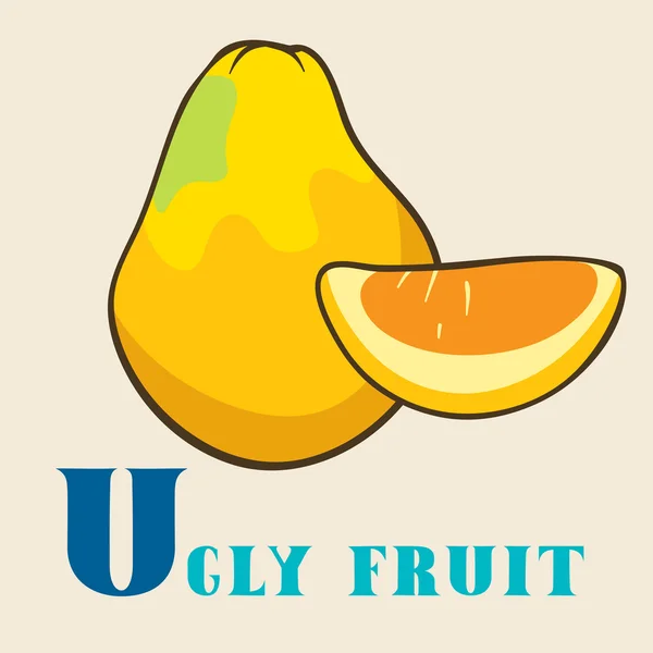 U для уродливых фруктов — стоковый вектор