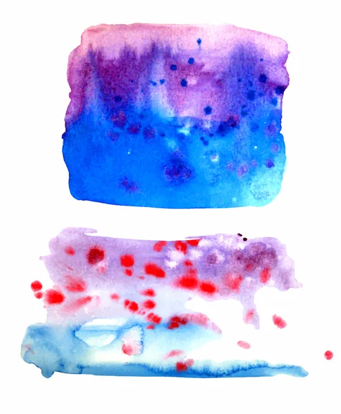 Macchie di acquerello nel colore azzurro-viola — Vettoriale Stock