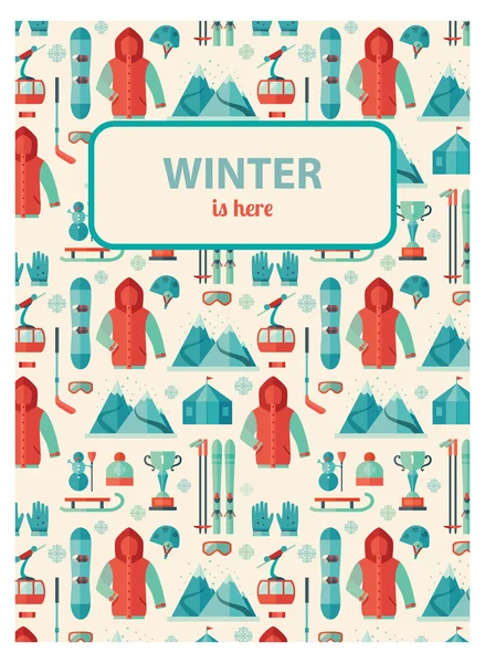 Wintersport patroon — Stockvector