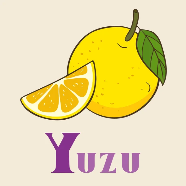 Y para yuzu Ilustração — Vetor de Stock
