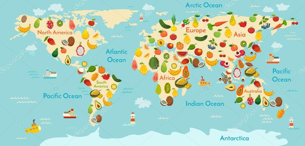 Fruits And Vegetables World Map Stock Vector Coffeee in 95730008 fruits-and-vegetables-world-map-stock-vector-coffeee-in-95730008