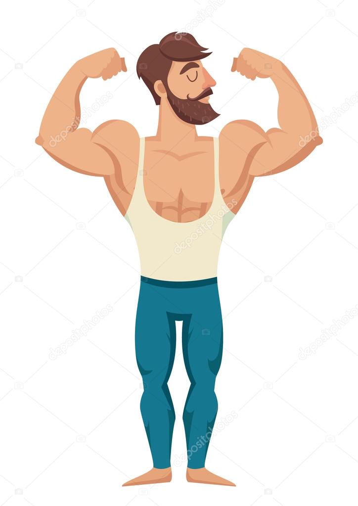 bearded man with the muscles