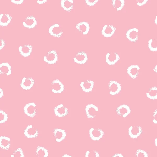 ノートブック ベビーガールの服 ローマー 背景などのためのピンクの背景のピンクの円とパターンベクトルシームレス — ストックベクタ