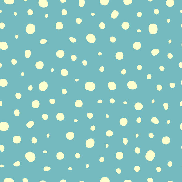 Seamless vector cute pattern on blue background with circles