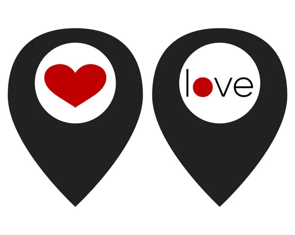 Vector love icon location for wedding or St Valentines day — 스톡 벡터
