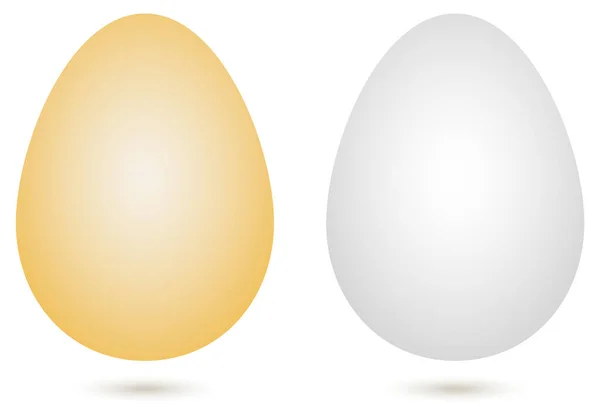 Oeufs vectoriels beige et blanc sur fond blanc sur Pâques et la cuisine — Image vectorielle