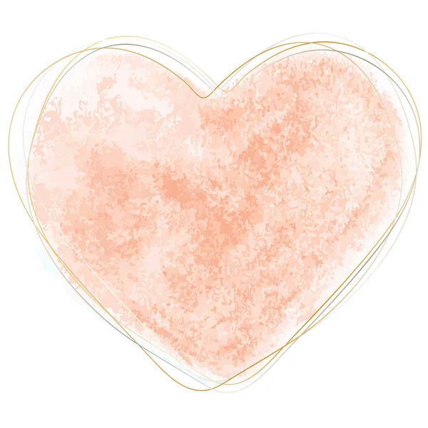 Vector watercolor shape heart on ST Valentine day and wedding — 스톡 벡터