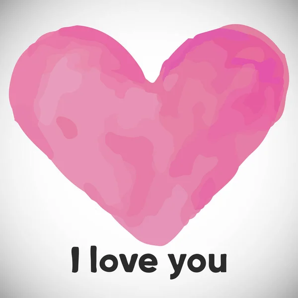 세인트 발렌틴의 날이나 결혼식 날 문자가 찍힌 분홍빛 분홍빛 심장 — 스톡 벡터