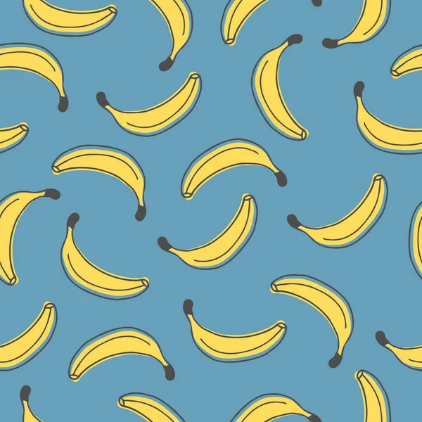 Modèle Vectoriel Sans Couture Avec Des Fruits Banane Sur Fond — Image vectorielle