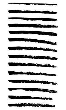 Vektör grunge elementleri. Siyah fırça darbeleri hazır. Metin ve diğer dosyalar için fırça kutuları