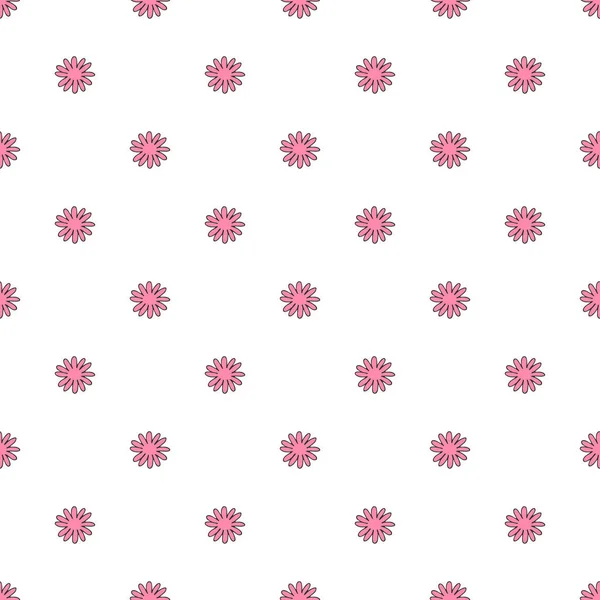 Vector naadloos patroon met schattige doodle abstracte bloemen op witte achtergrond — Stockvector