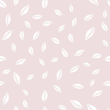 Tekstil, giysi, duvar kâğıdı, bebek odası, bahar baskısı ve diğer şeyler için pembe arka planda beyaz elle çizilmiş pürüzsüz bir desen..