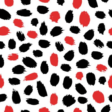 Elle çizilmiş soyut elementlerle vektör kusursuz desen. Baskı, duvar kağıdı, ambalaj kağıdı, defter, tekstil, illüstrasyon, yastık için fırça darbesi deseni