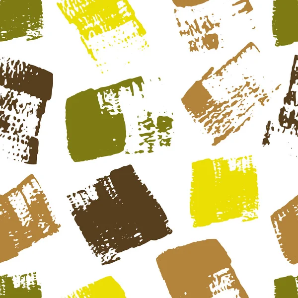 Vector Seamless Pattern Green Monochrome Grungy Brush Stroke Texture White — Vetor de Stock