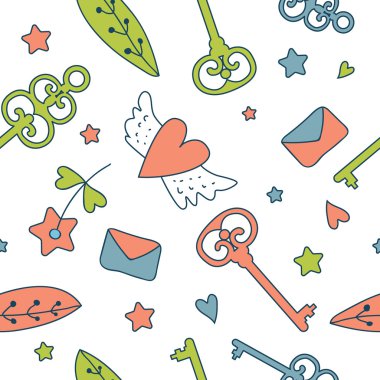 Sorunsuz vektör çiçek desenli beyaz şirin tuşlar üzerinde izole Letonyalı