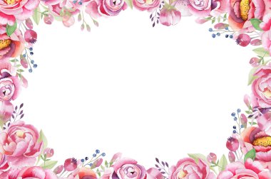 suluboya çiçek öğeleri.