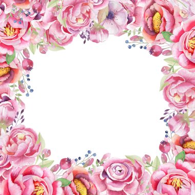 Suluboya şakayık elemanları ile Davet kartı