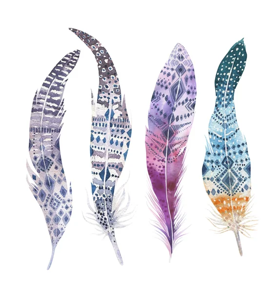 Акварельные перья — стоковое фото