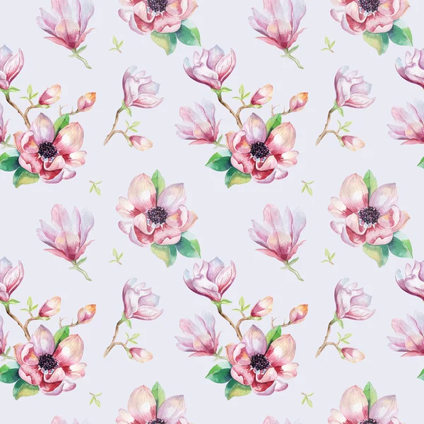 Bezszwowe Tapety z kwiatami magnolii — Zdjęcie stockowe