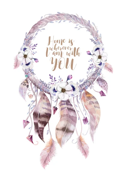 Aquarel decoratie Boheemse dreamcatcher — Stockfoto