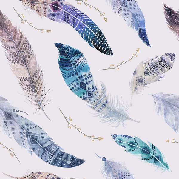 수채화 깃털 패턴 — 스톡 사진