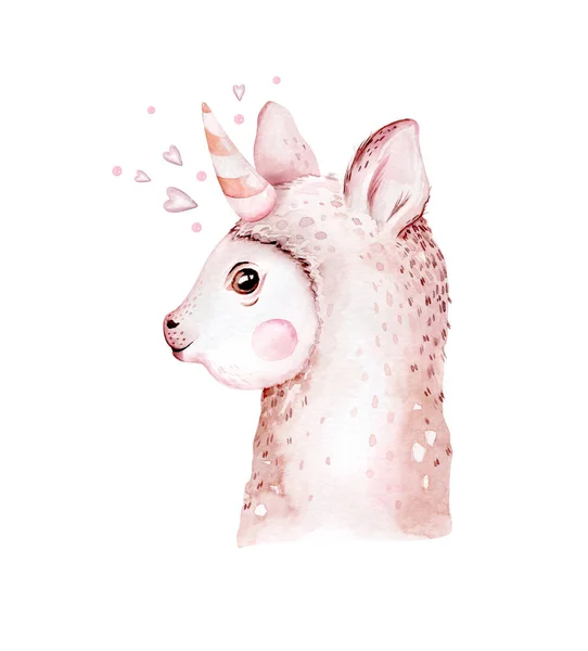 Schattige Aquarel Lama Alpaca Illustratie Geïsoleerd Wit Lama Print Met — Stockfoto