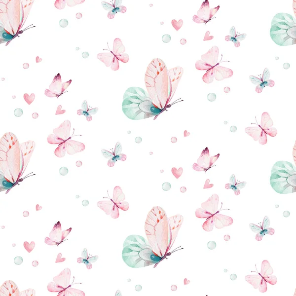 白い背景にかわいい妖精の文字の水彩イラスト 魔法のファンタジー漫画ピンクのデザイン — ストック写真