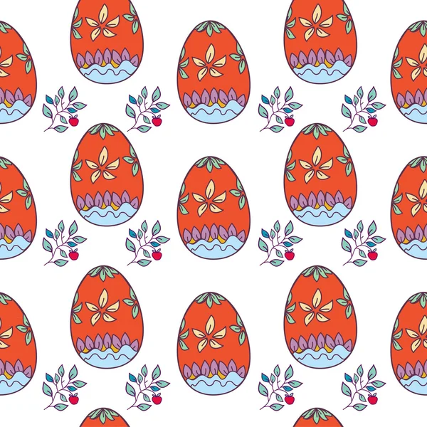 复活节兔子和彩蛋的无缝壁纸. — 图库矢量图片