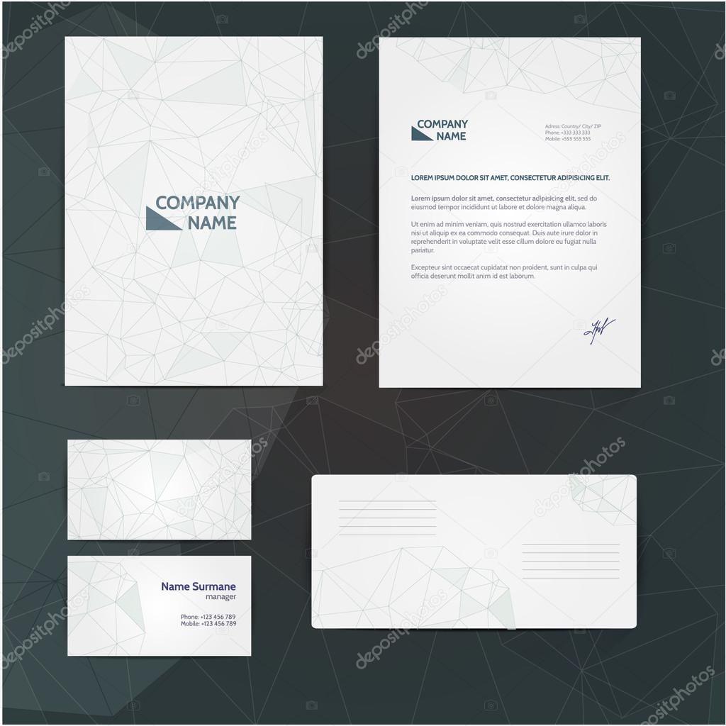 Corporate identity business set design. Abstract background Vector illustration