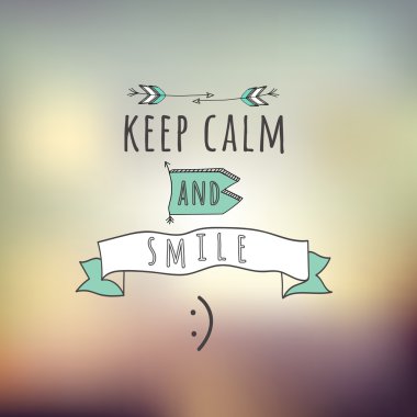 Quote Keep calm and smille clipart