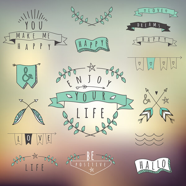 Хипстерский стиль слов и элементов
.