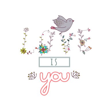 Vintage çiçek öğeleri.