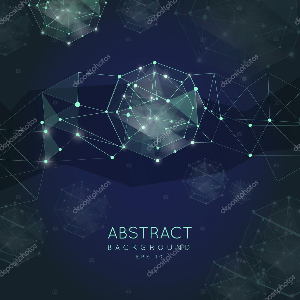 Abstract polygonal backgroun. Low poly  design with connecting dots and lines. Connection structure.  Polygonal vector background. Futuristic design.