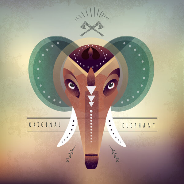 engraving elephant head.