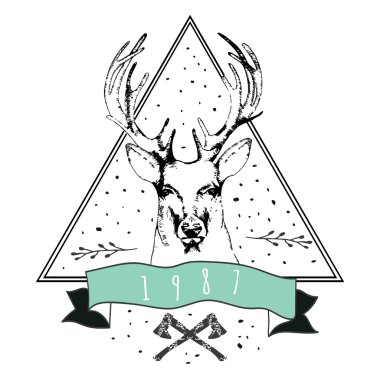 deer head logo clipart