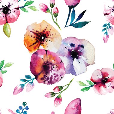 Çiçekler pürüzsüz desen