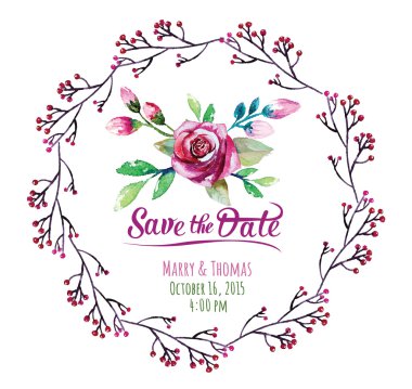 kartı ile çiçek öğeleri