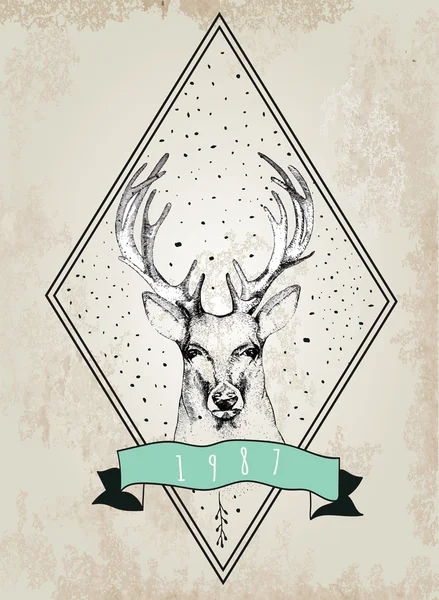 Deer head logo — Vector de stoc