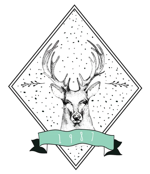 Logo tête de cerf — Image vectorielle