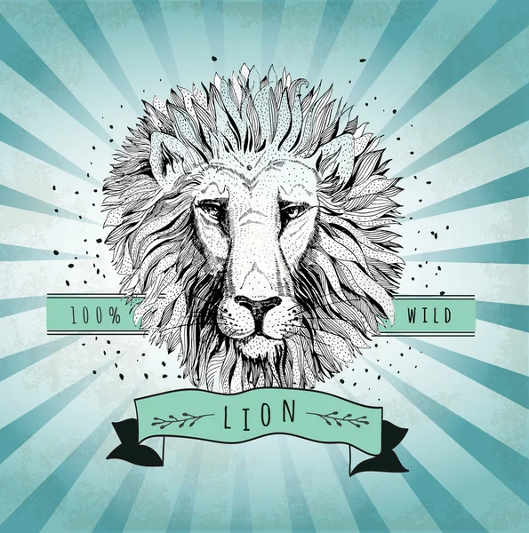 Logotipo com cabeça de leão — Vetor de Stock