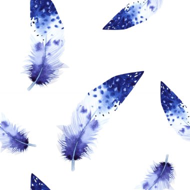 Suluboya kuş tüyleri desen. El dr ile sorunsuz doku