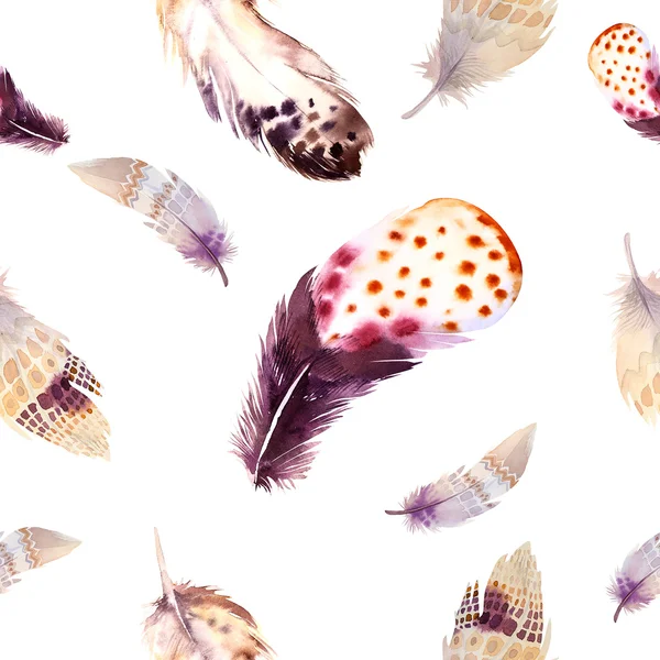 Suluboya kuş tüyleri desen. El dr ile sorunsuz doku