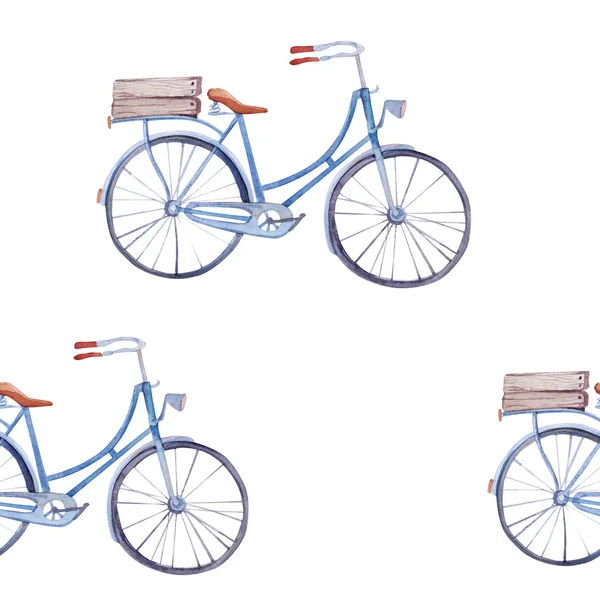 Watercolor pattern with bicycles . — Stock Photo, Image