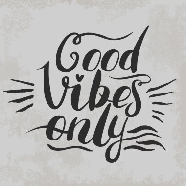 Yazı iyi Vibes sadece ver. El yapımı illüstrasyon