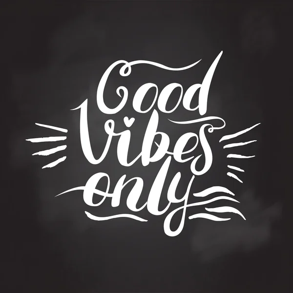 Good Vibes Solo lettere a mano. Illustrazione fatta a mano — Vettoriale Stock