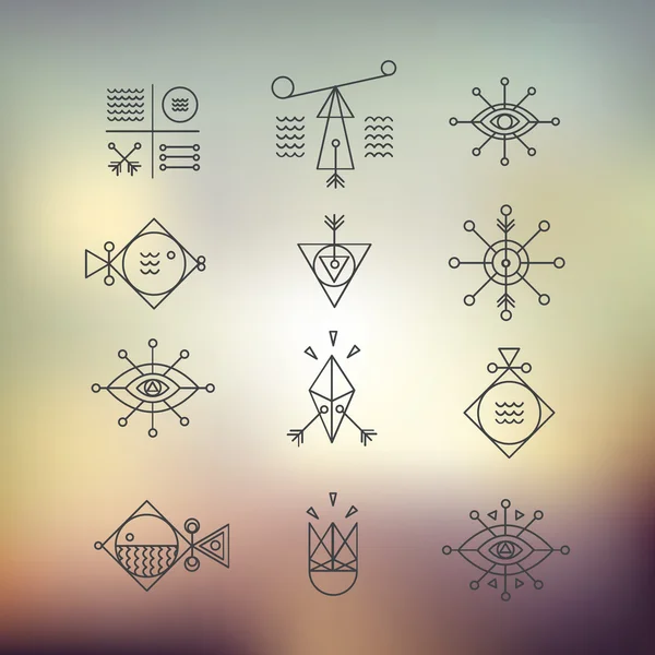 Line shapes geometry. Alchemy, religion, philosophy, spiritualit — Stock Vector