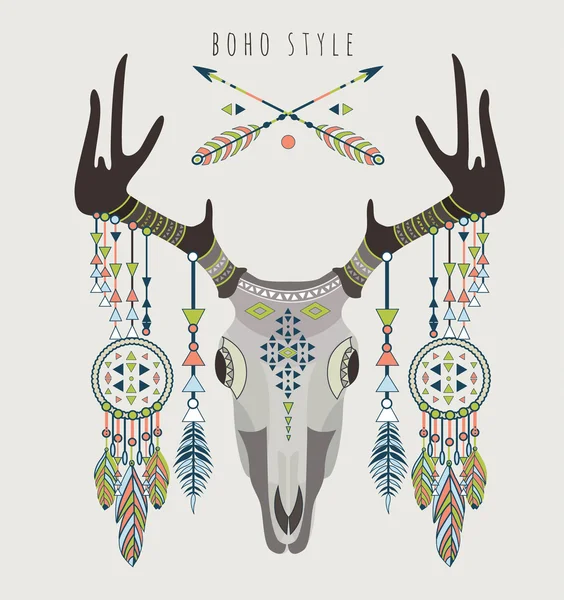 Vector illustration of a deer skull. Royalty Free Stock Vectors
