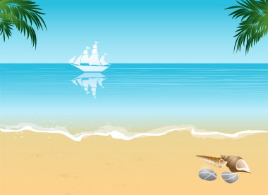 Yaz plaj tatil kavramı arka plan.
