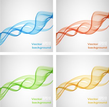 Dalga ve illüstrasyonla soyut renkli arkaplan