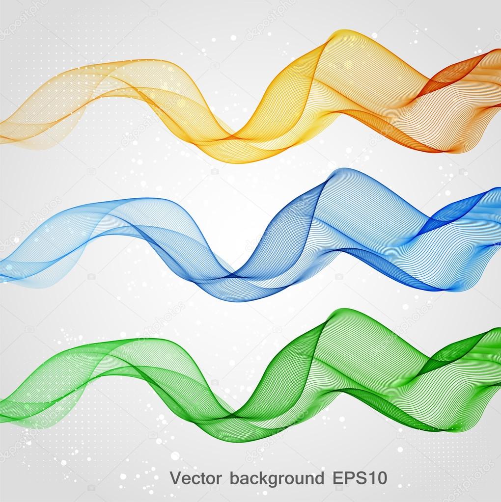 Abstract colorful background with wave, illustration